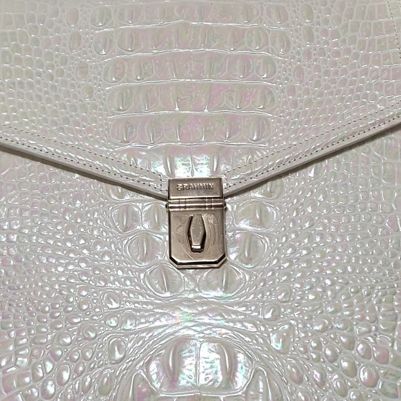 🌻 NWT BRAHMIN BACKPACK DESIGNER PURSE BAG RARE PEAL ITALIAN LEATHER EMBOSSED - Picture 13 of 14